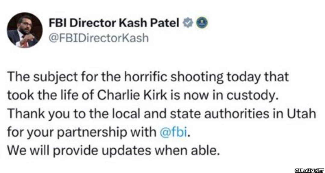The FBI confirms a suspect...
