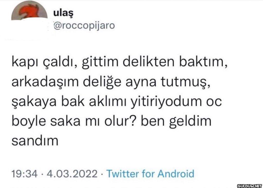 kapı çaldı, gittim...