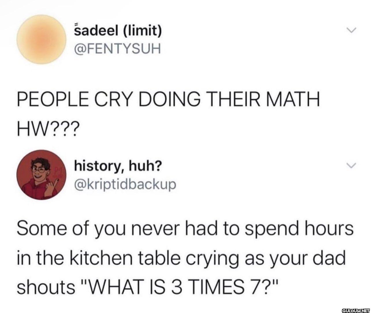 PEOPLE CRY DOING THEIR...