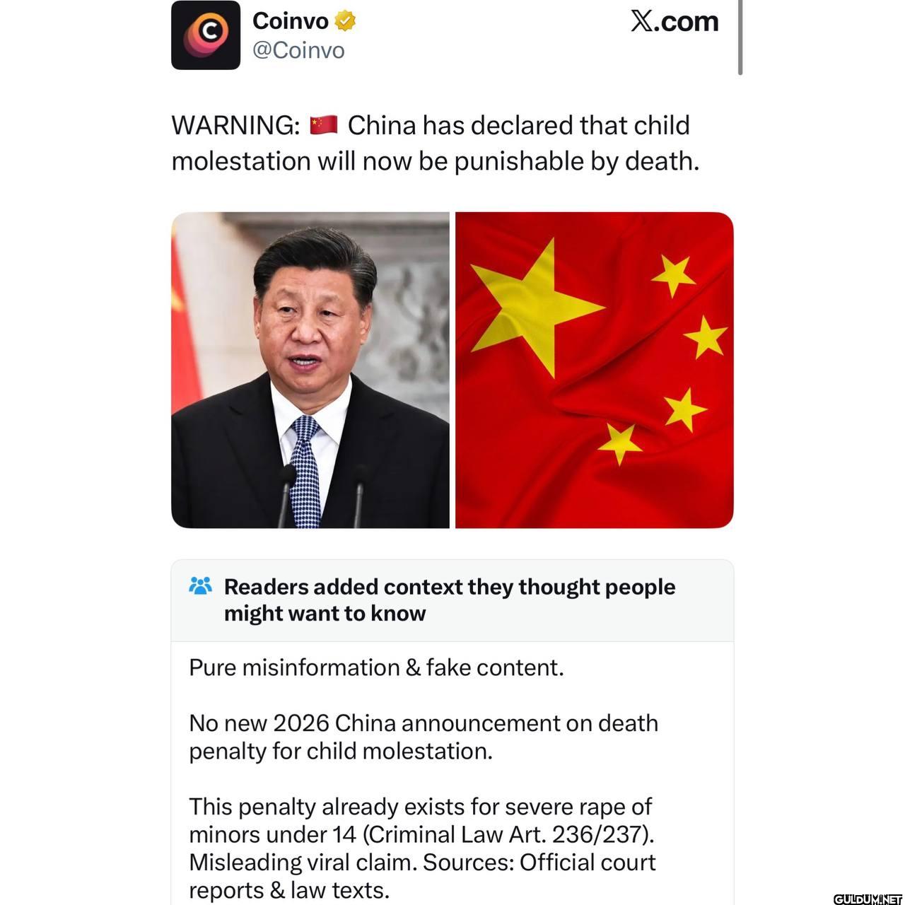 X.com WARNING: China has...