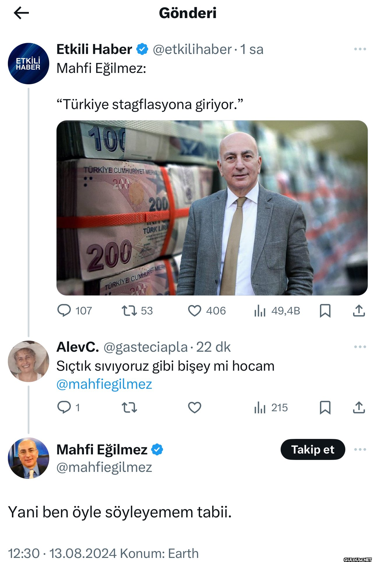 Mahfi Eğilmez’in bir...