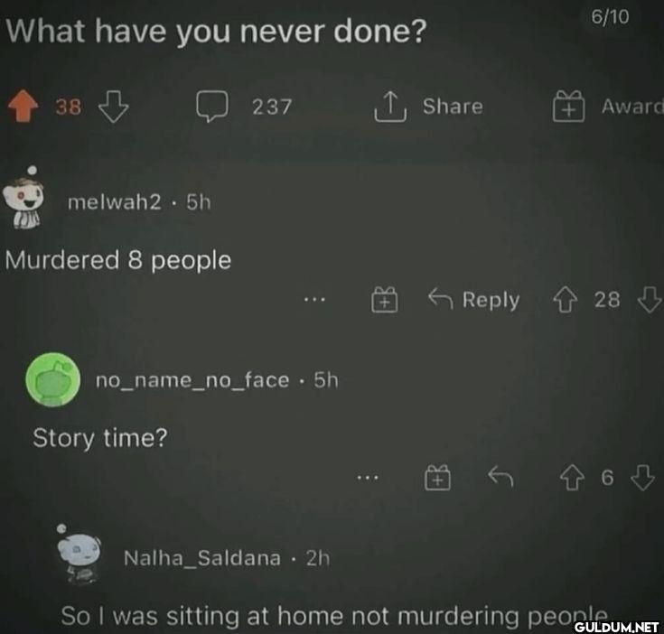 What have you never done?...