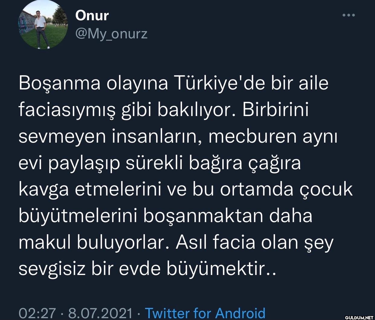 Boşanma olayına Türkiye'de...
