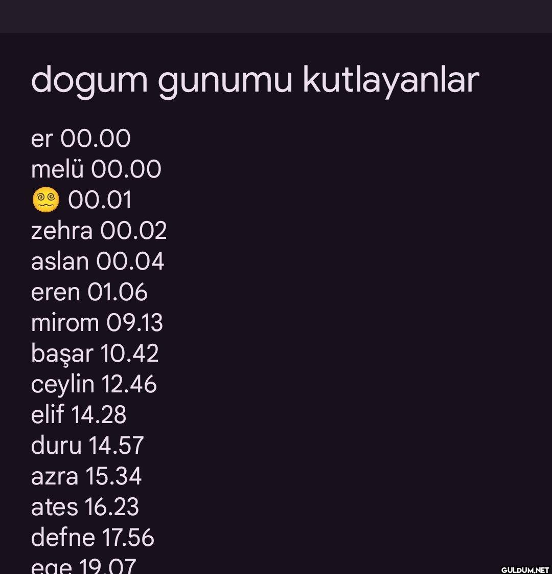 sizinkileri de ayni saatte...