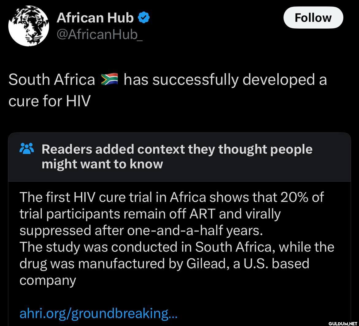Follow South Africa has...