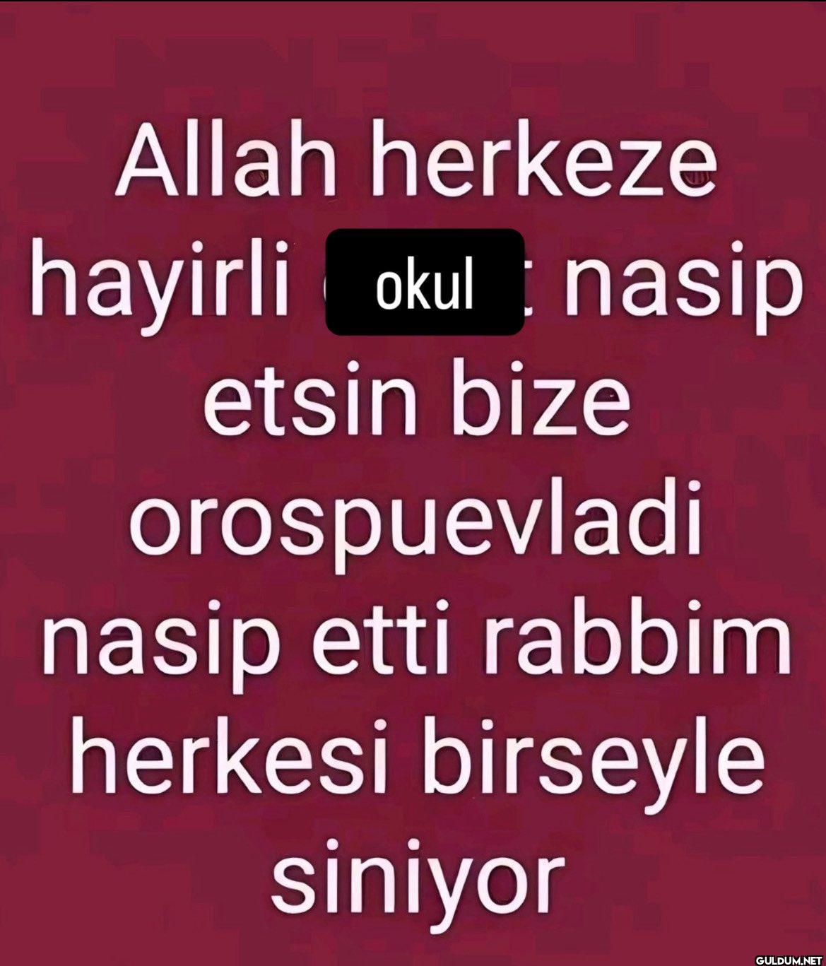 Allah herkeze hayirli okul...