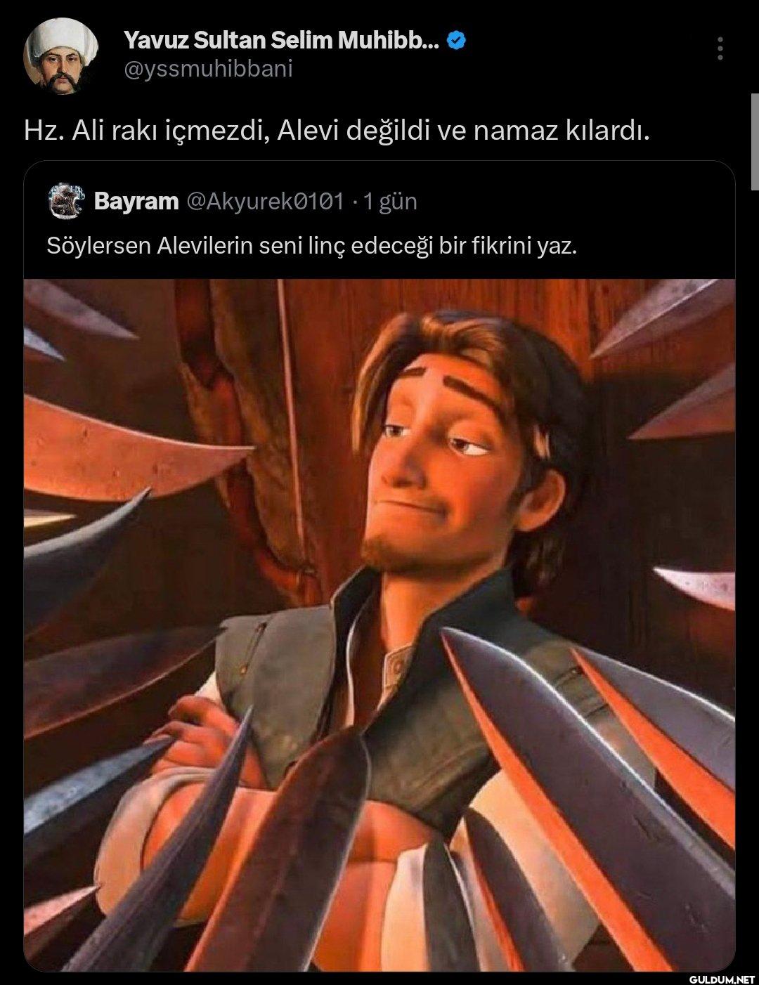 Hz. Ali rakı içmezdi,...