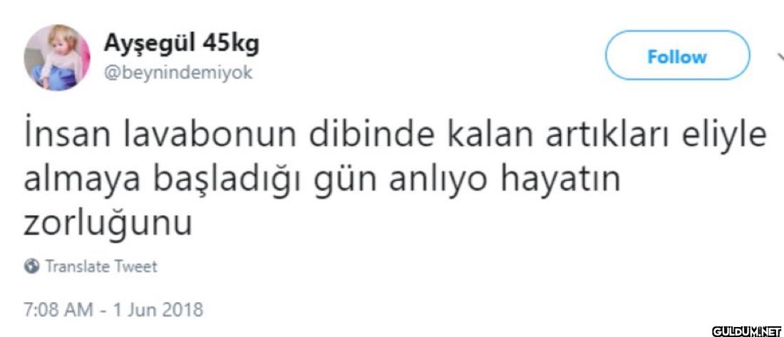 Follow İnsan lavabonun...