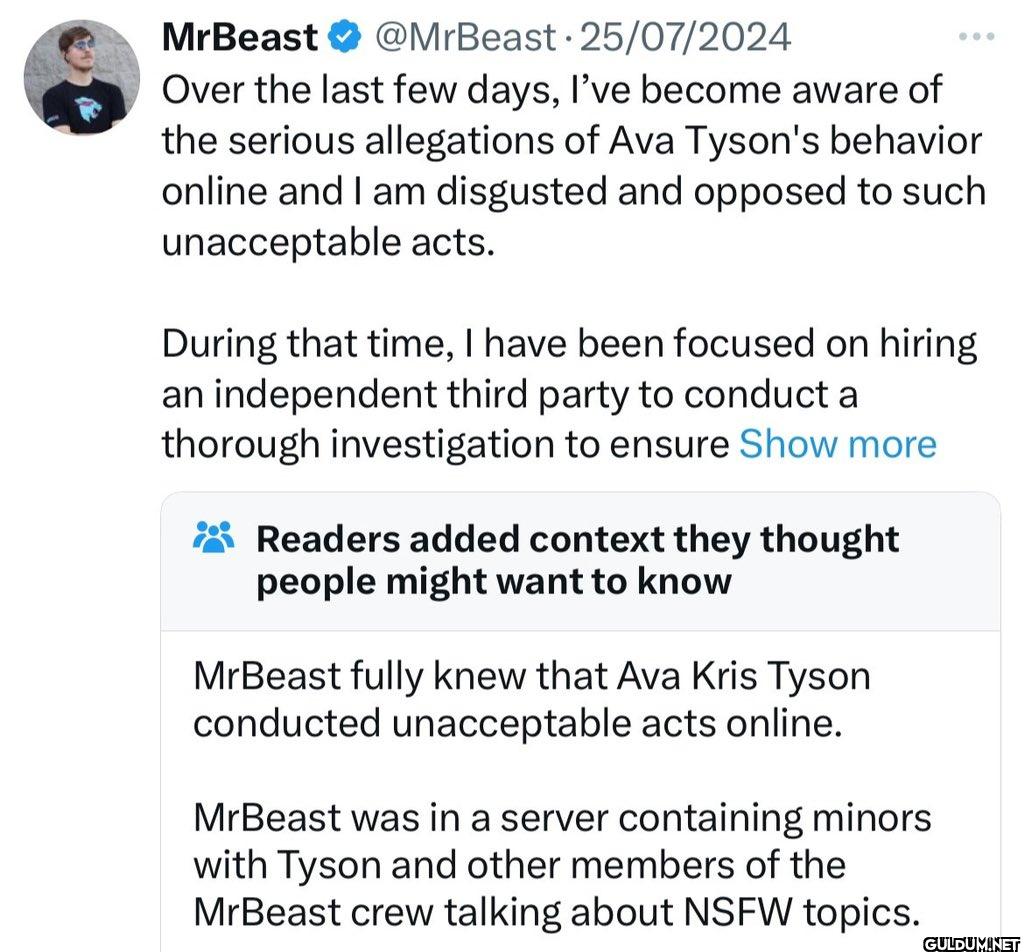 When Mr.Beast got a Community note. MrBeast @MrBeast 25/07/2024 Over ...