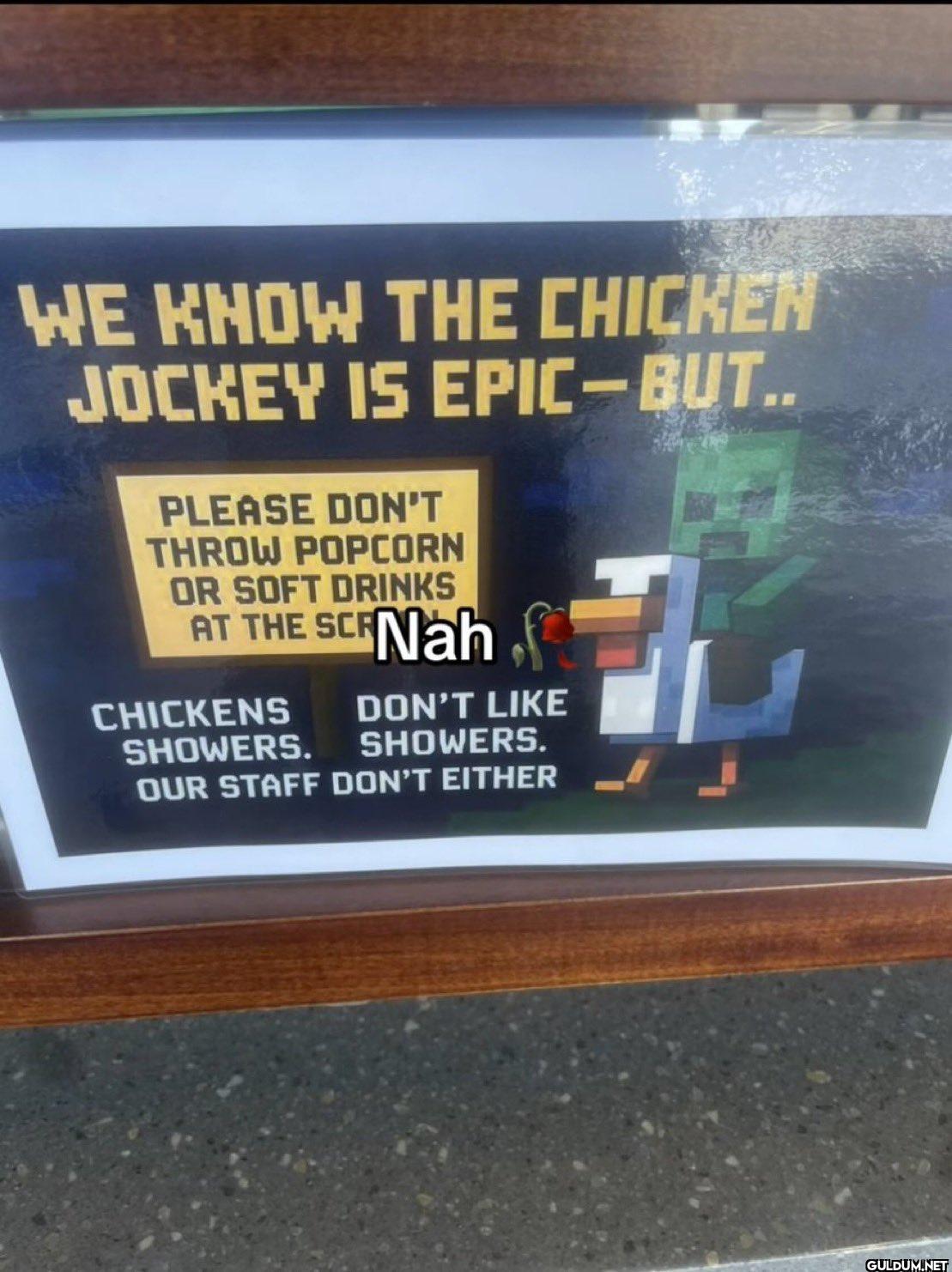 WE KNOW THE CHICKEN JOCKEY...