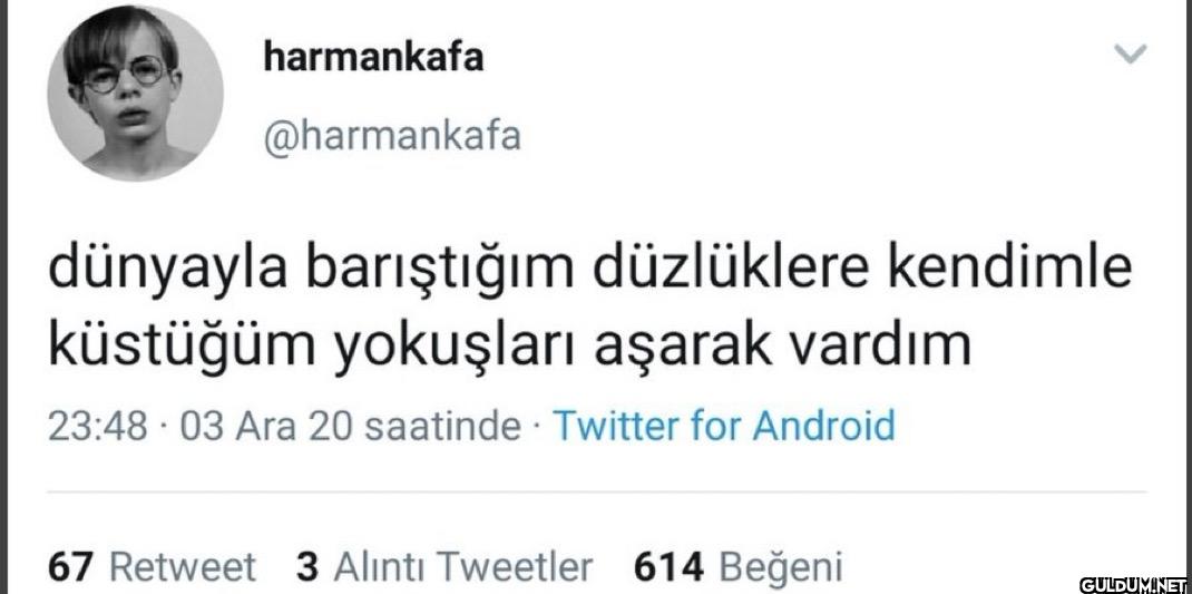 dünyayla barıştığım...
