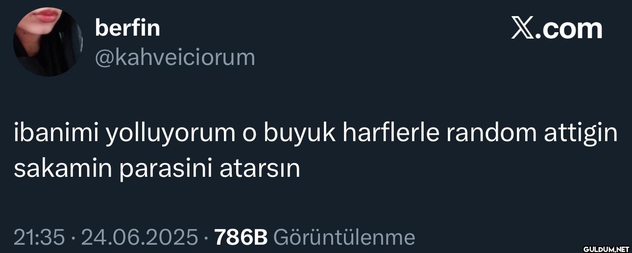 X.com ibanimi yolluyorum o...