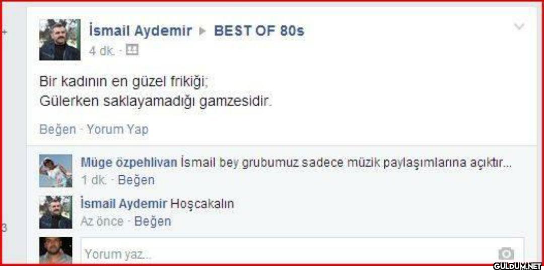 İsmail bey grubumuz sadece...