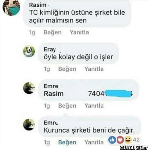 Rasim TC kimliğinin üstüne...