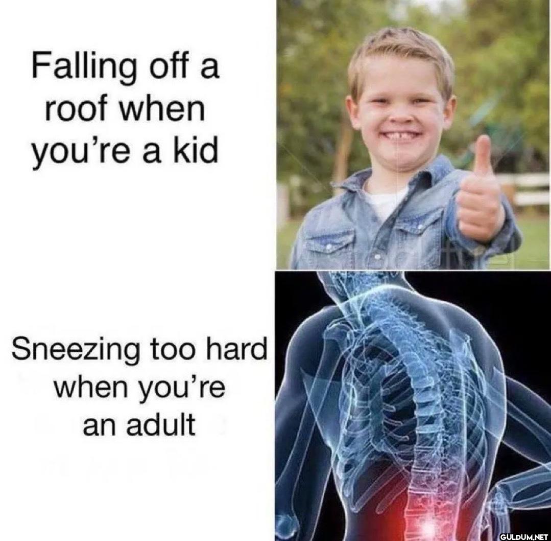 Falling off a roof when...