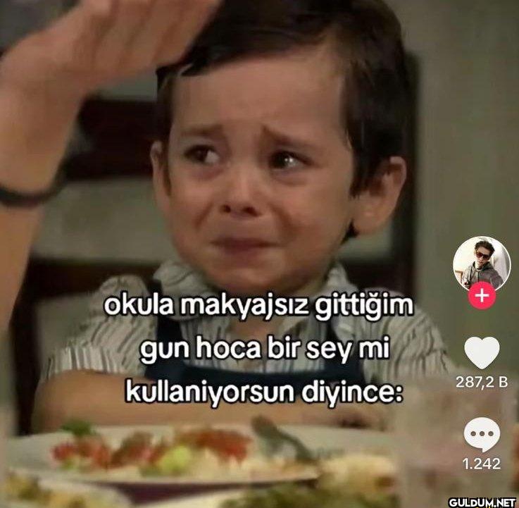 okula makyajsız gittiğim...