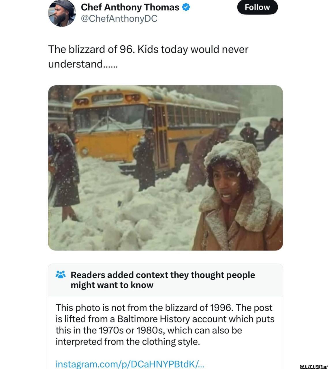 The blizzard of 96. Kids...