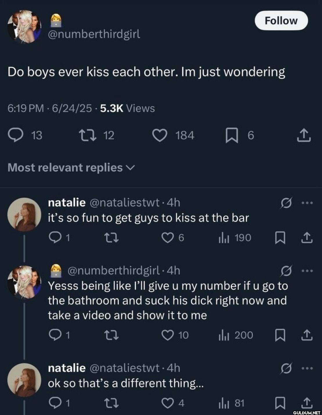 Do boys ever kiss each...