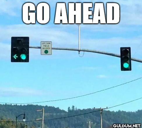 GO AHEAD LEFT TURN ONLY