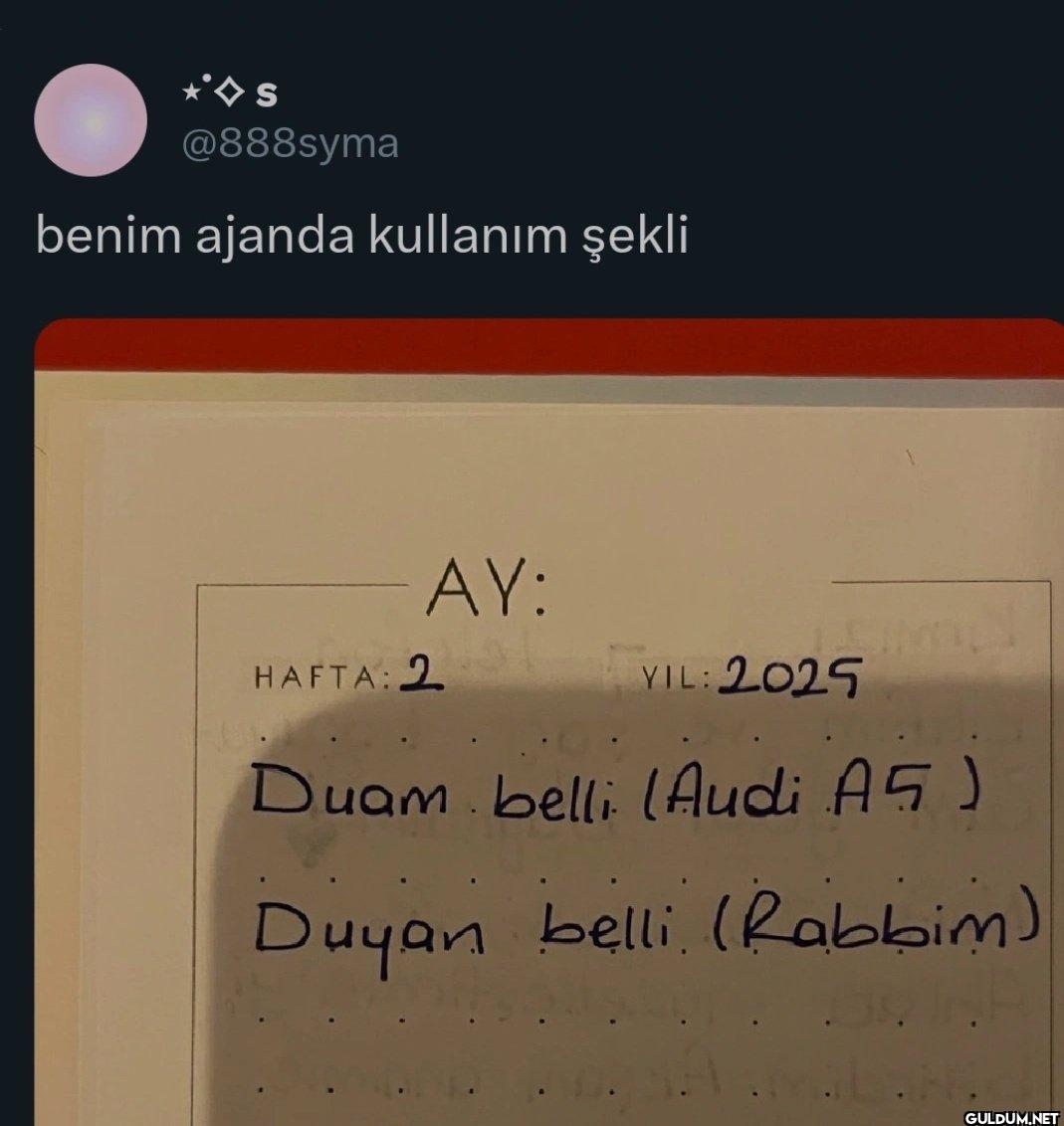 benim ajanda kullanım...