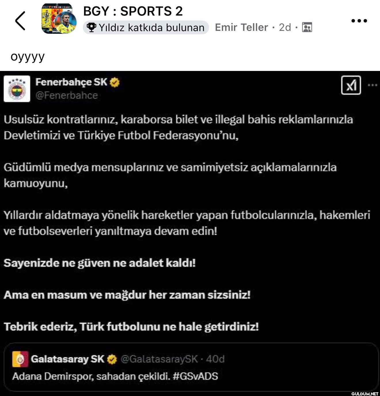 Fenerbahçe’den açıklama...