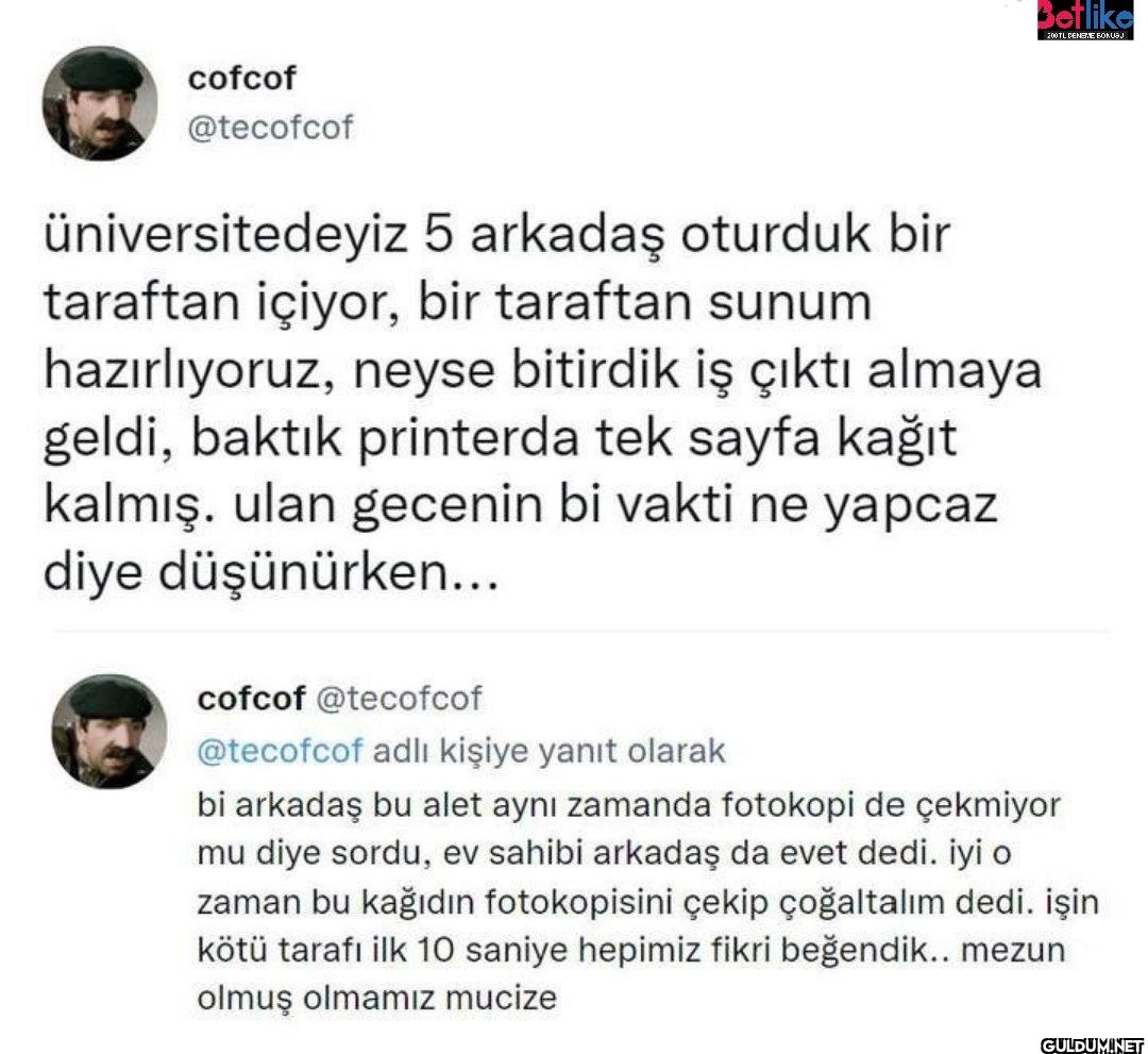 Üniversitedeyiz 5 arkadaş...