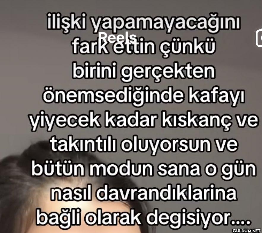 İlişki yapamayacağını...
