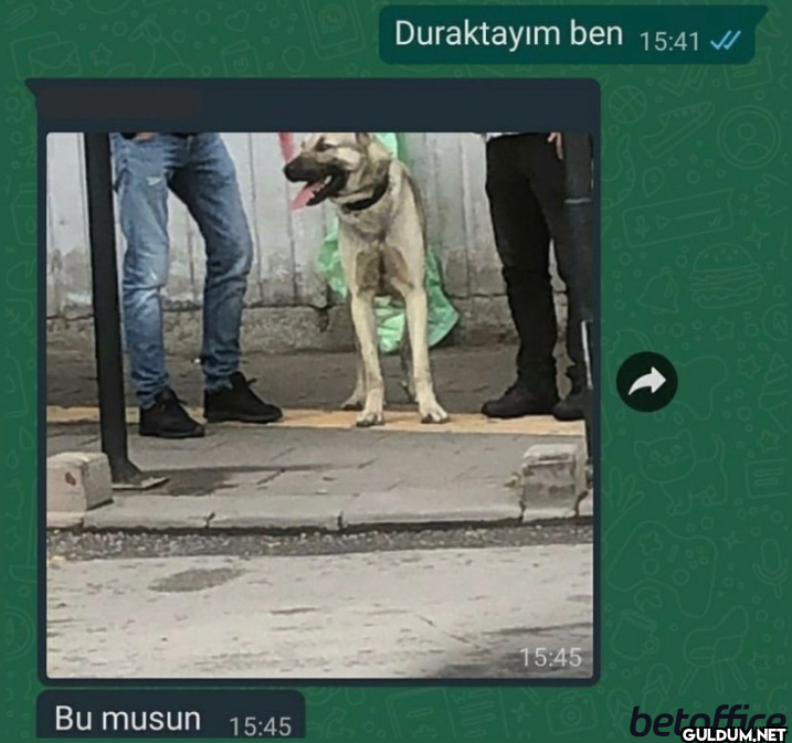 Duraktayım ben 15:41 15:45...