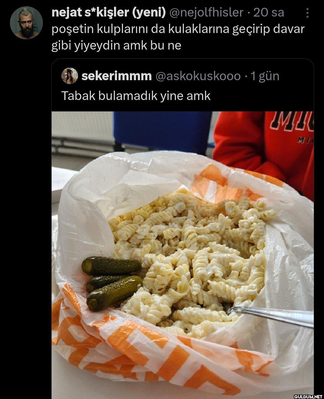 - 20 sa poşetin kulplarını...