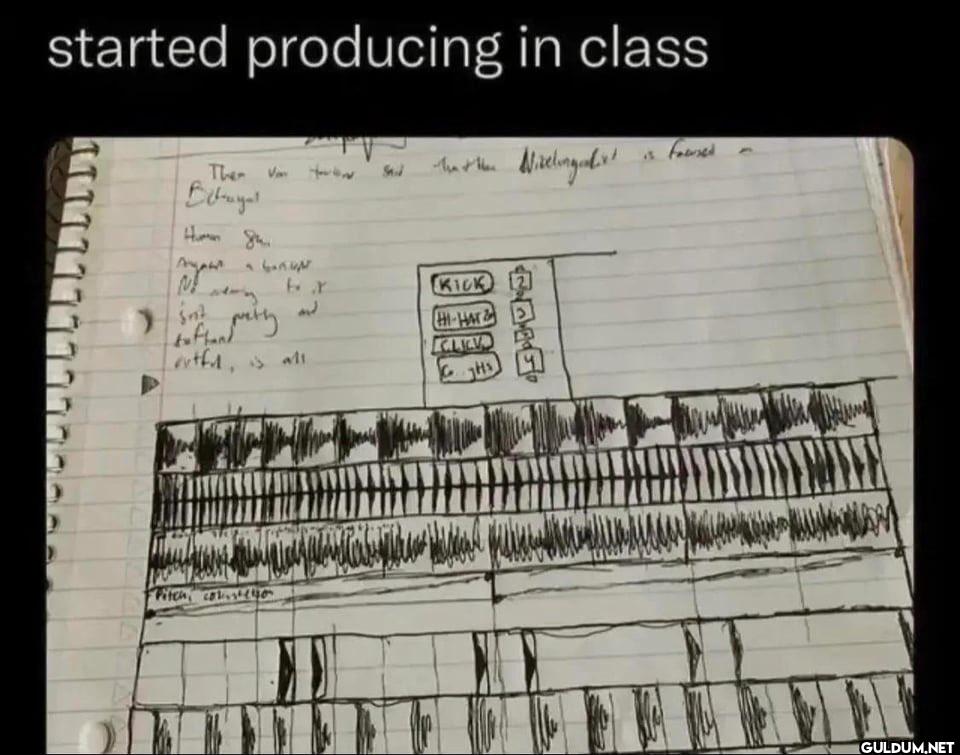 started producing in class...