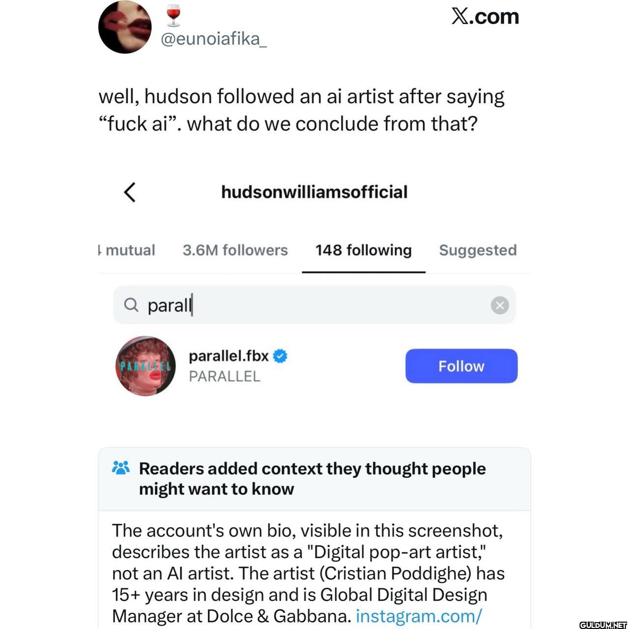 X.com well, hudson...