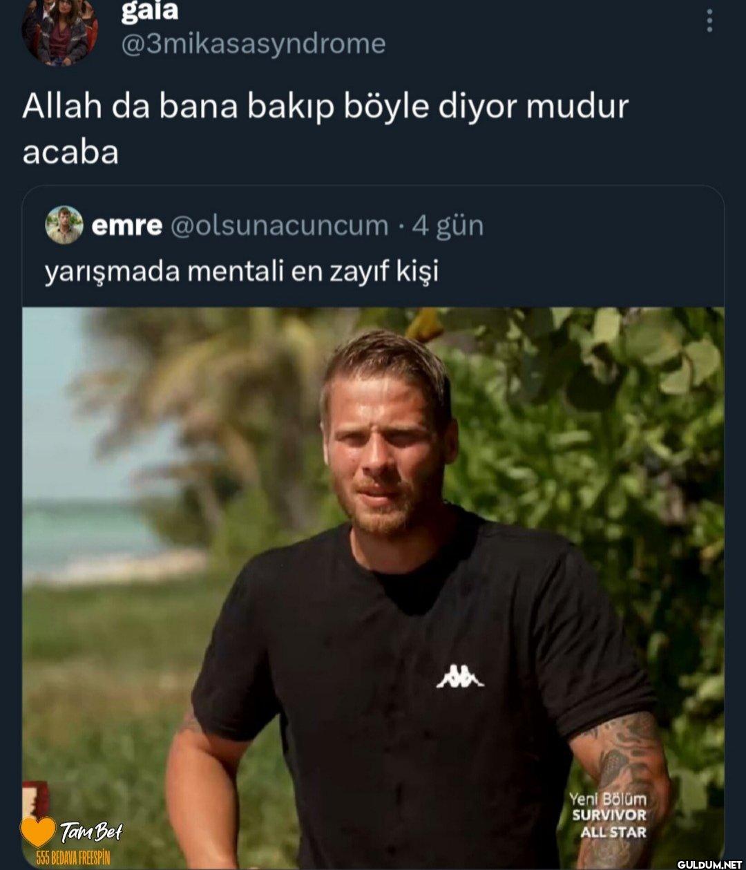 Allah da bana bakıp böyle...