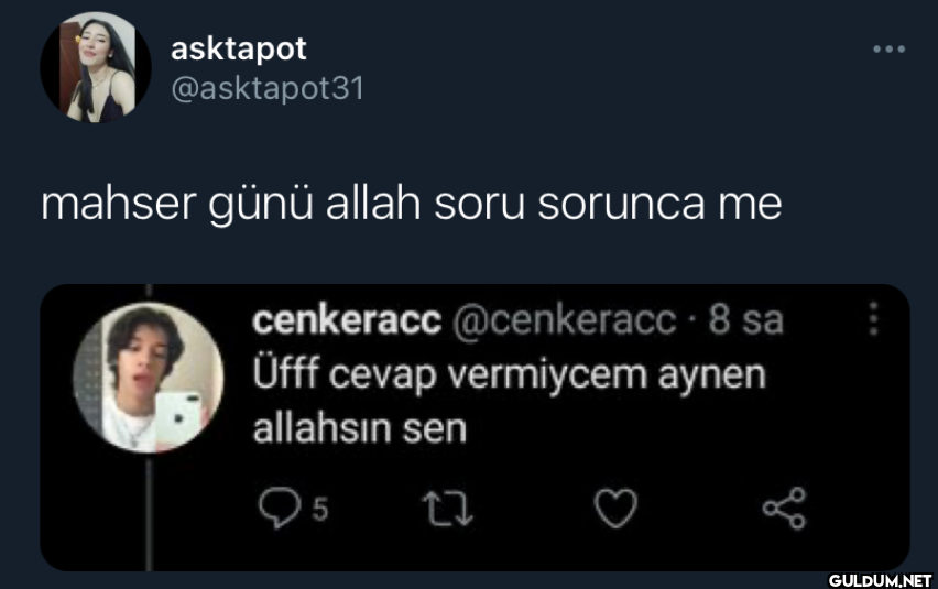 mahser günü allah soru...