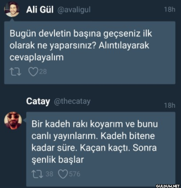 Bugün devletin başına...