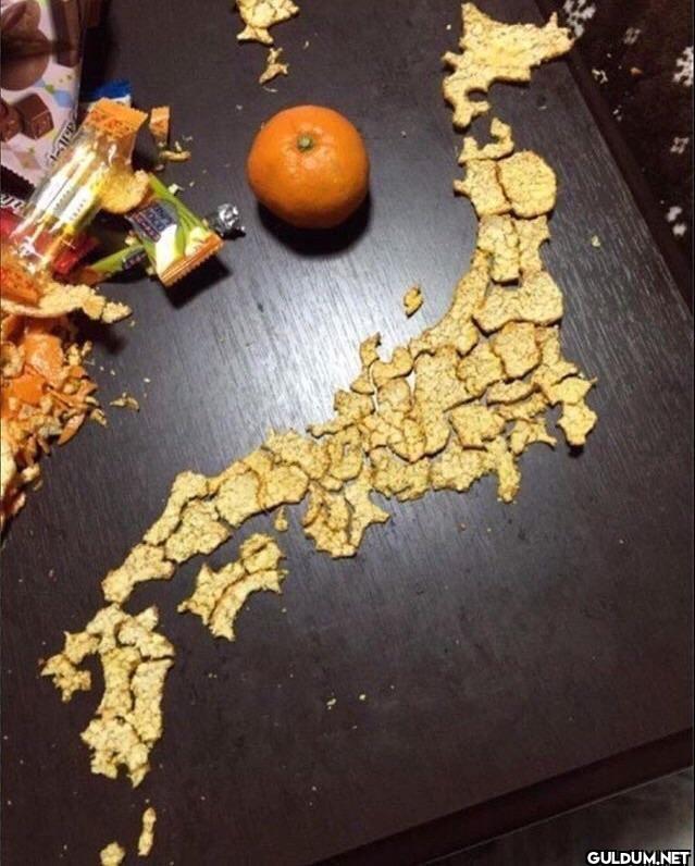 Orange peel map of Japan...