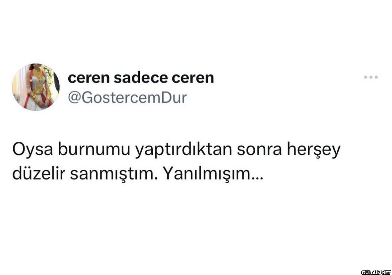 Oysa burnumu yaptırdıktan...