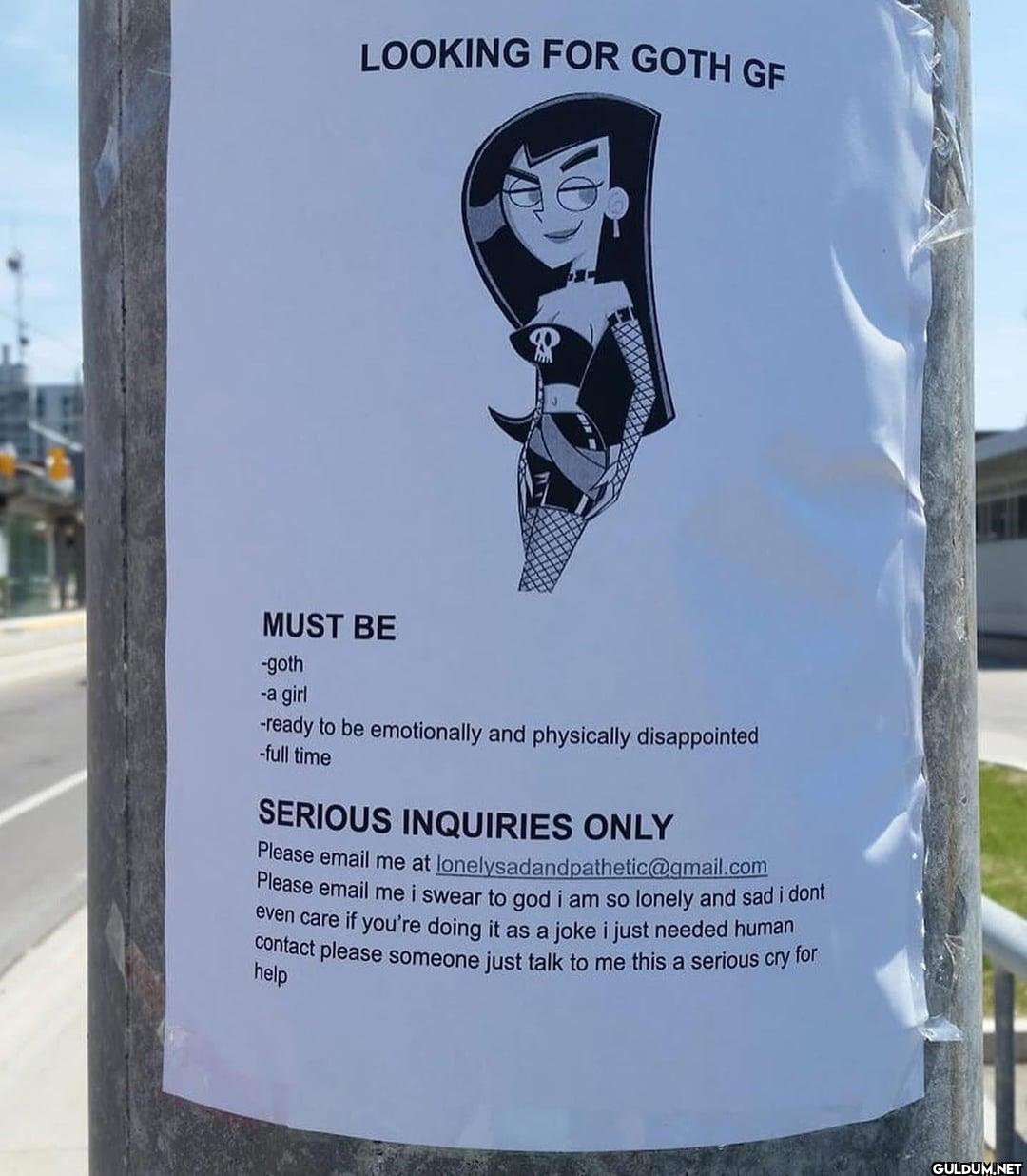 LOOKING FOR GOTH GF R MUST...