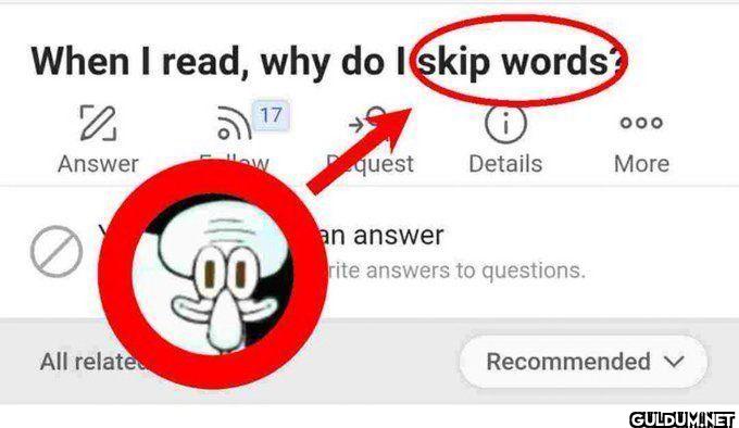 When I read, why do I skip...