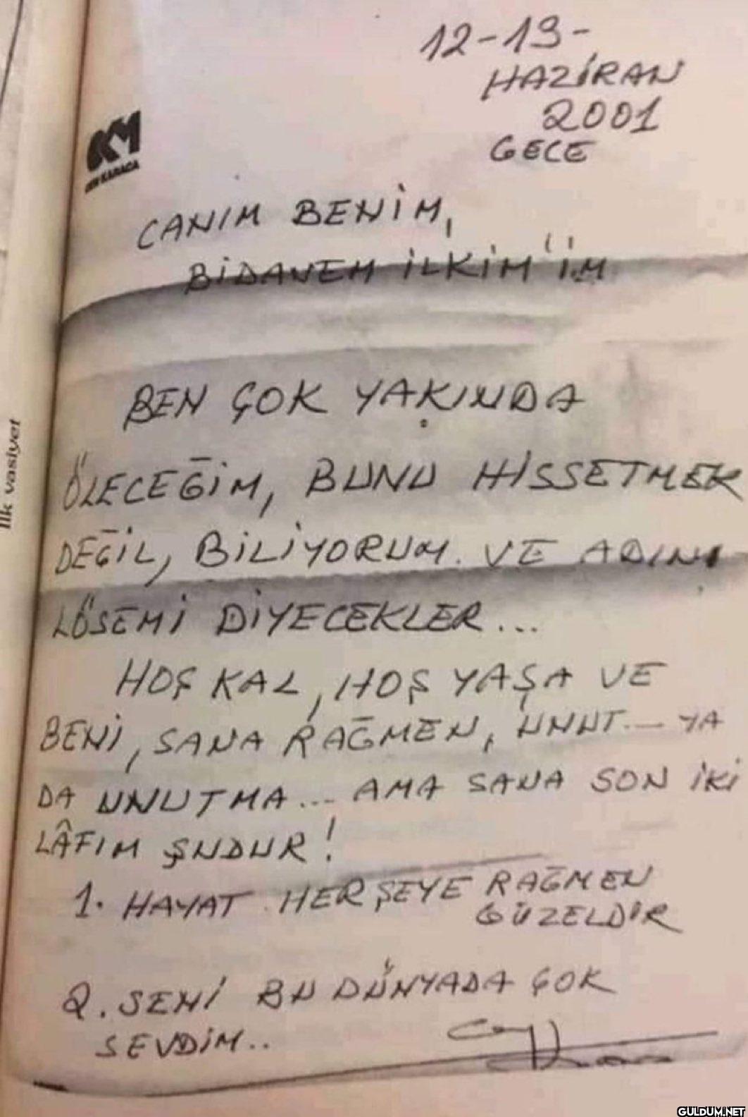 2001, Cem Karaca’nın eşine...