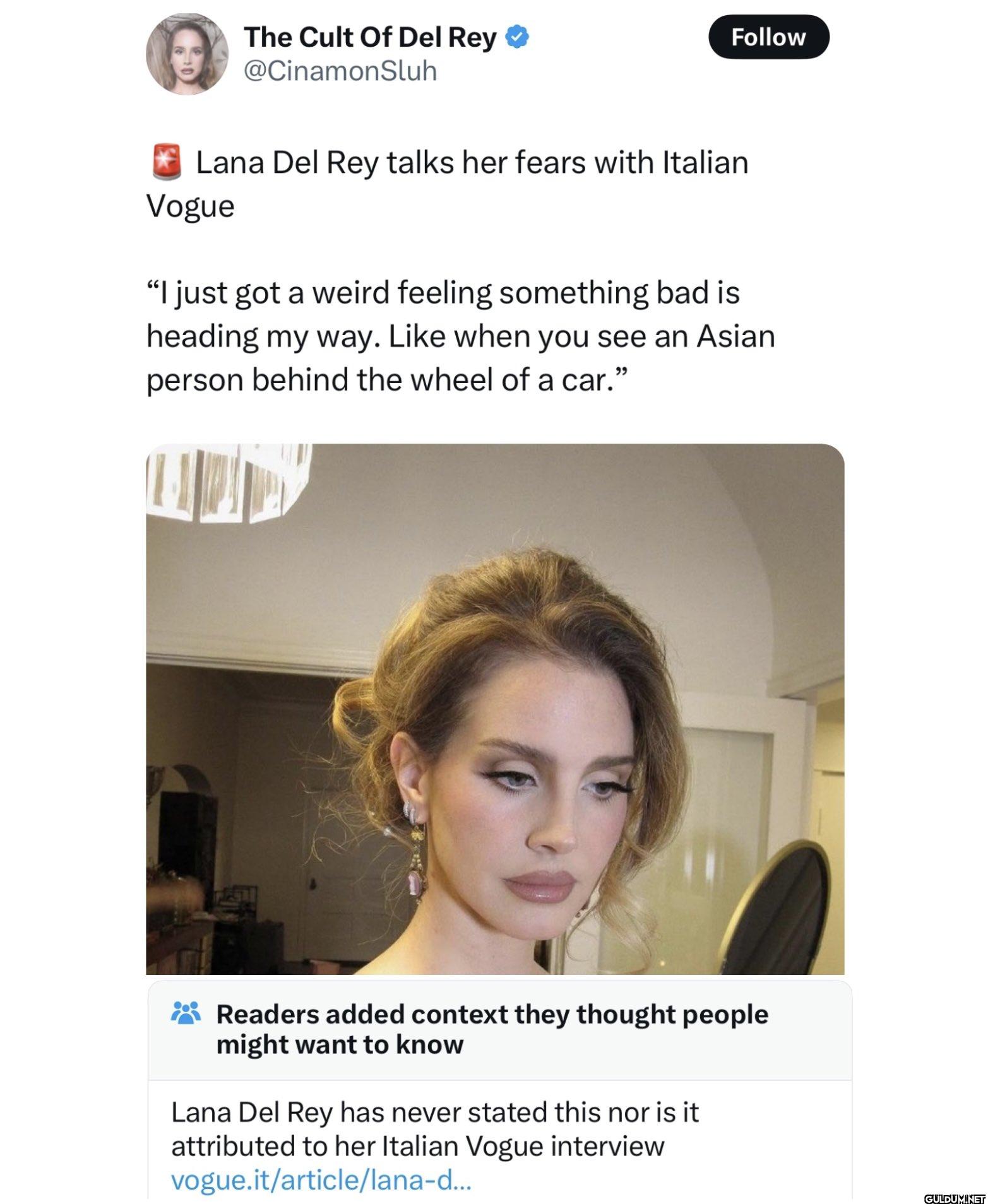 Follow Lana Del Rey talks...