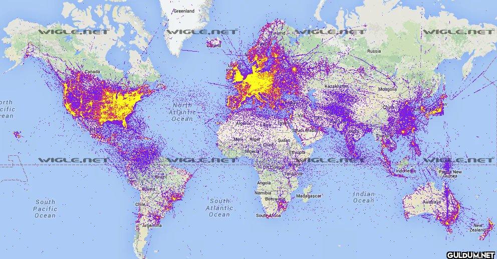 World map of Wi-Fi...