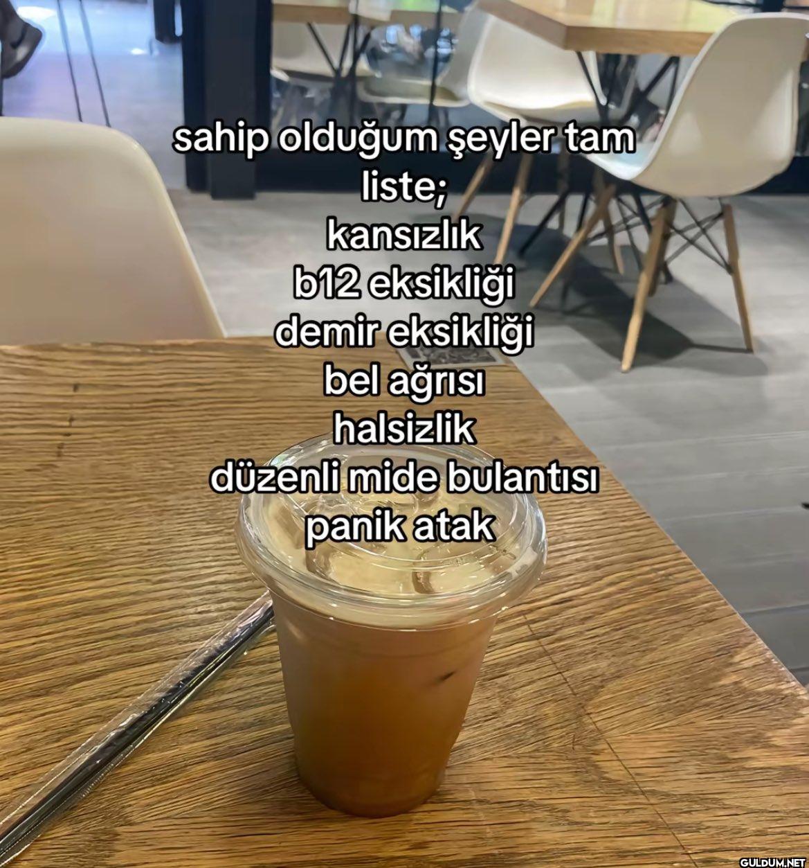 sahip olduğum şeyler tam...