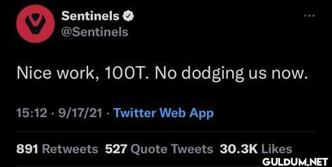 Nice work, 100T. No...