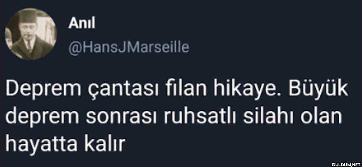 Deprem çantası fılan...