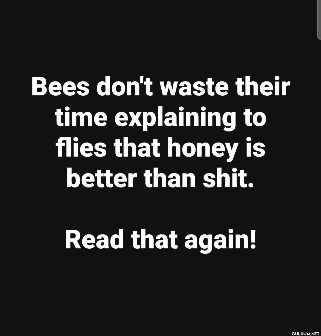 🤔    Bees don't waste...