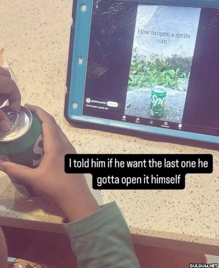 How to open a sprite can I...