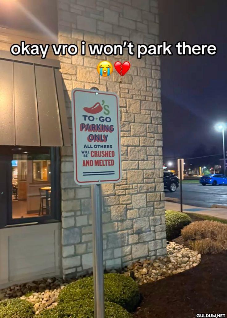 okay vro i won't park...