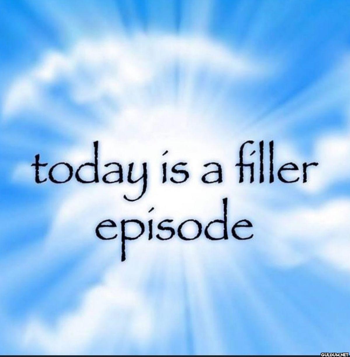 today is a filler episode