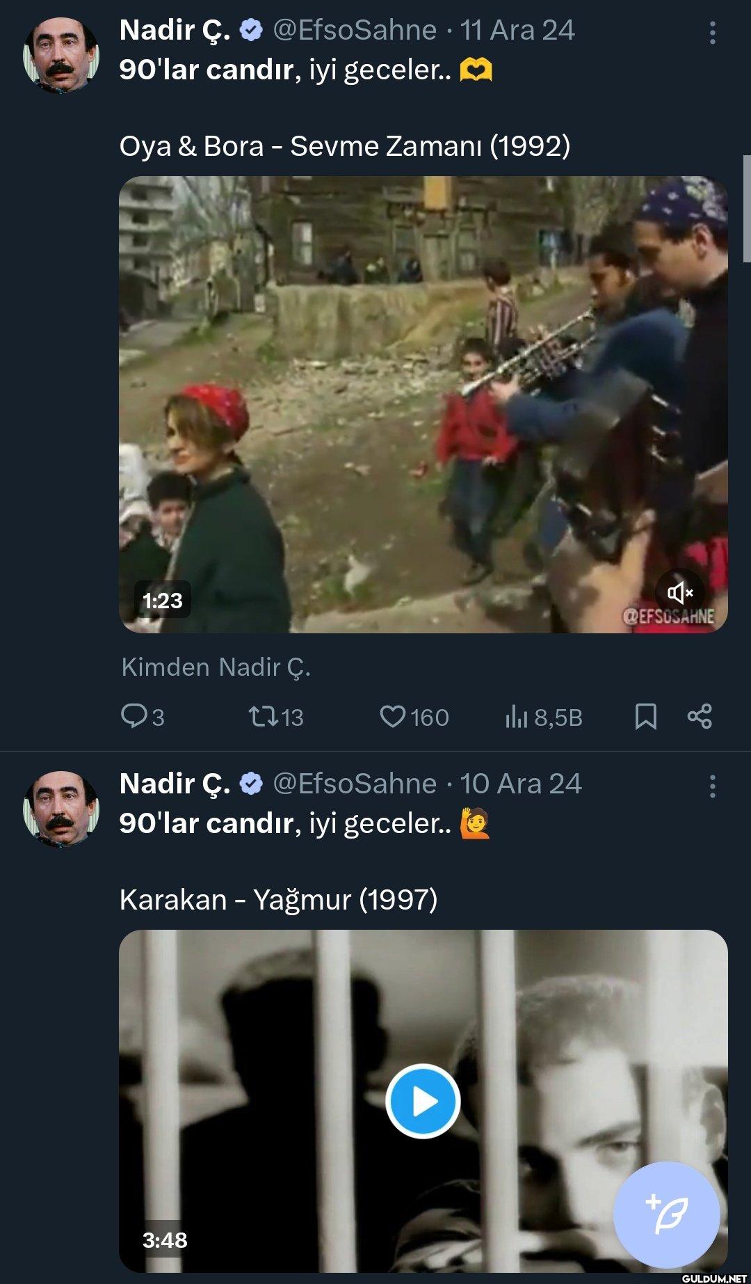 O yüzden hergün 90'lar...