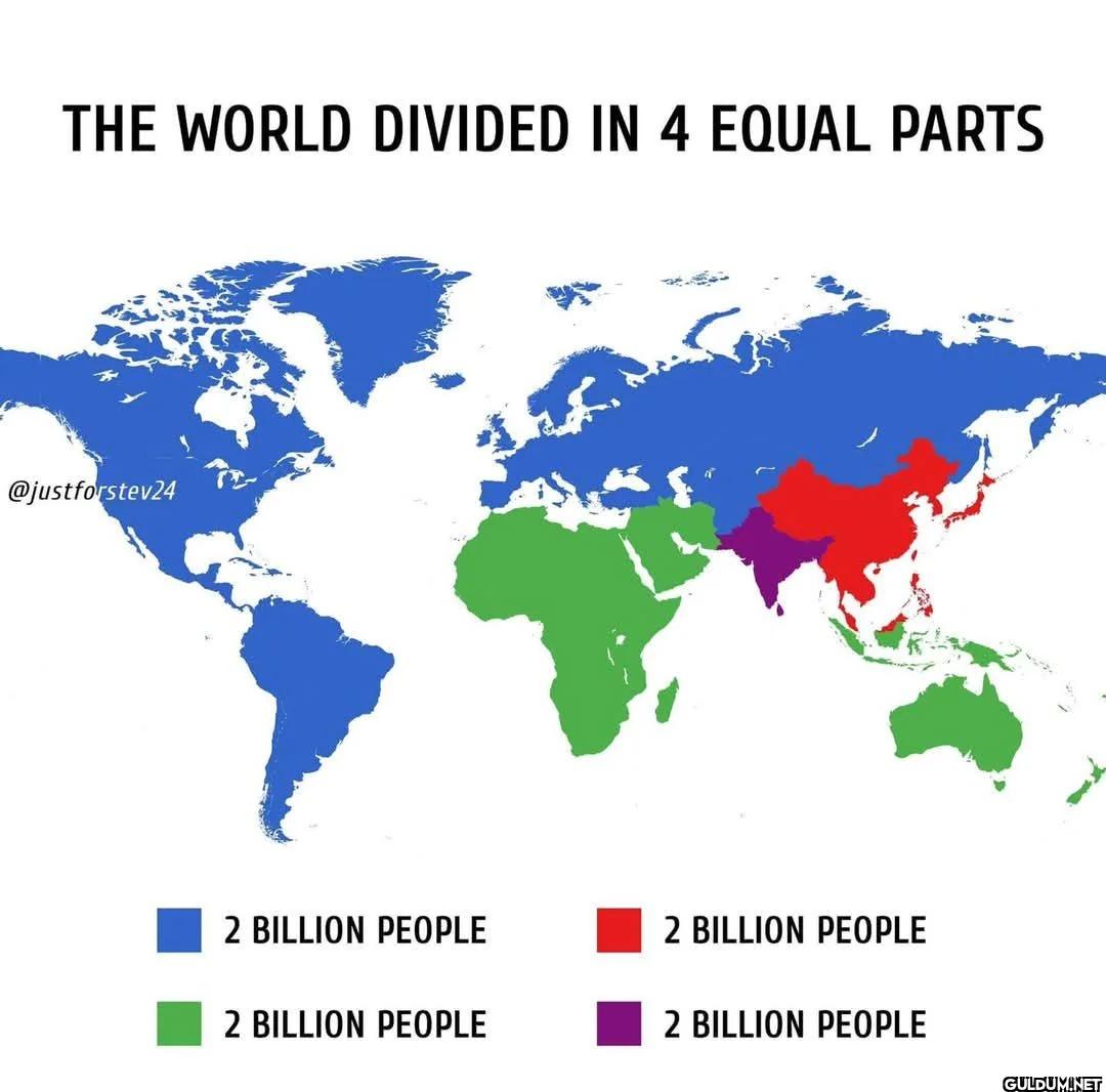 The world divided into 4...